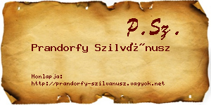 Prandorfy Szilvánusz névjegykártya